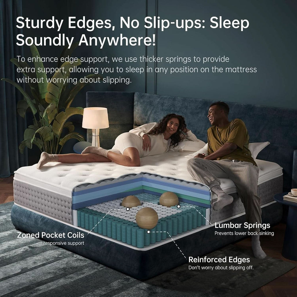 King Size Memory Foam Hybrid Mattress Fiberglass Free