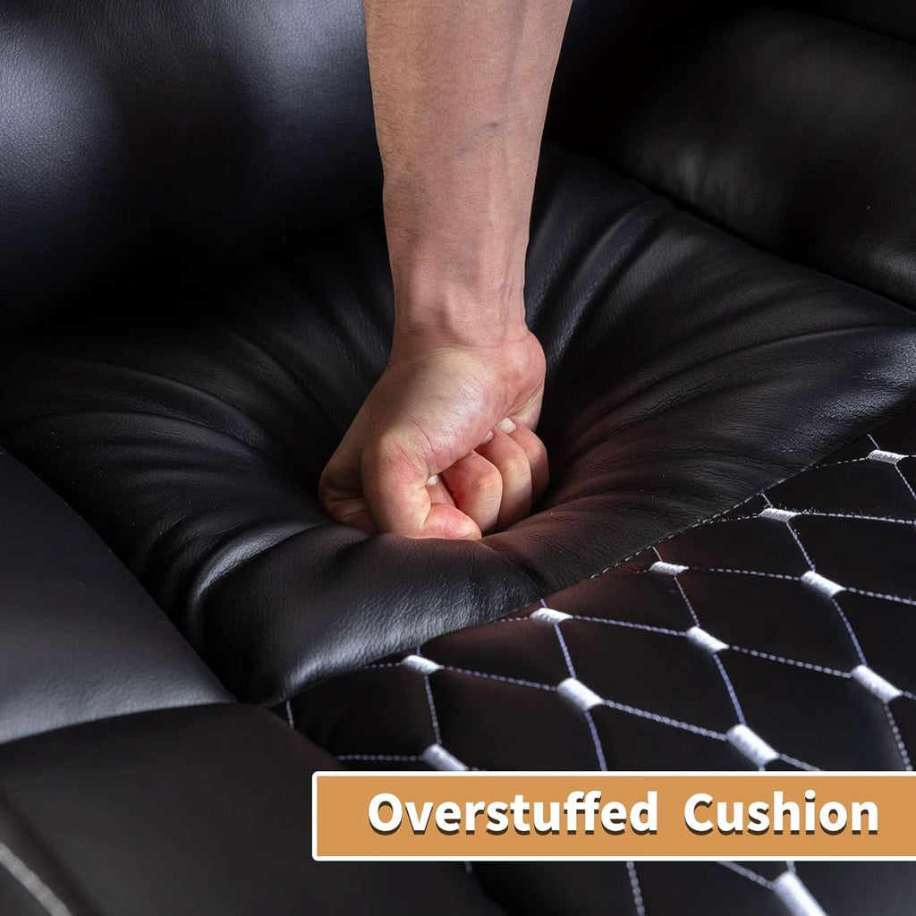 Black Power Recliner With USB Ports And Cup Holders