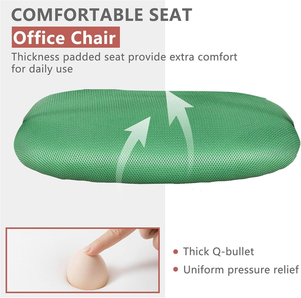 Green Ergonomic Mesh Office Gaming Chair With Lumbar Support