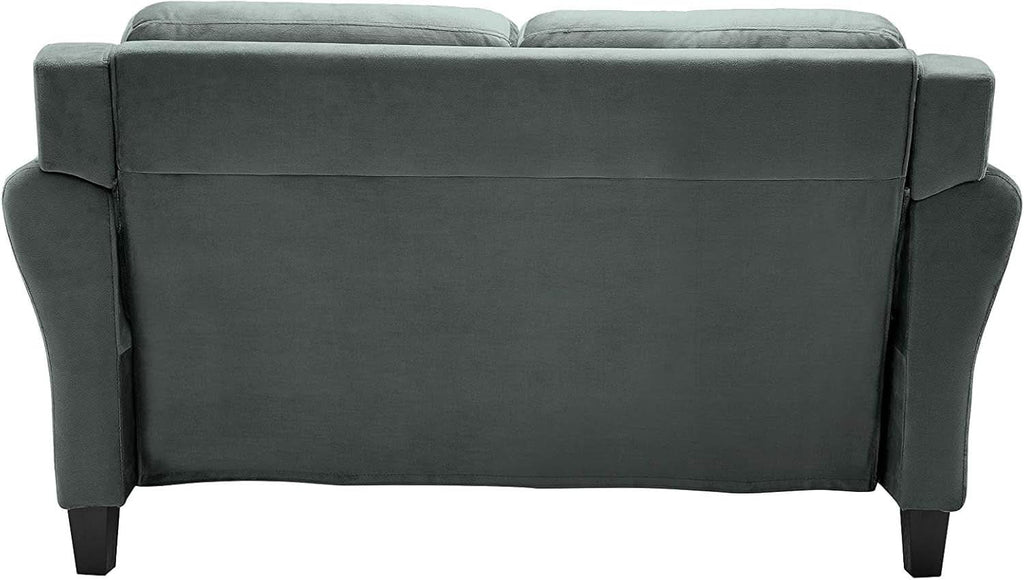 Comfortable Dark Grey Loveseat with Plush Cushions