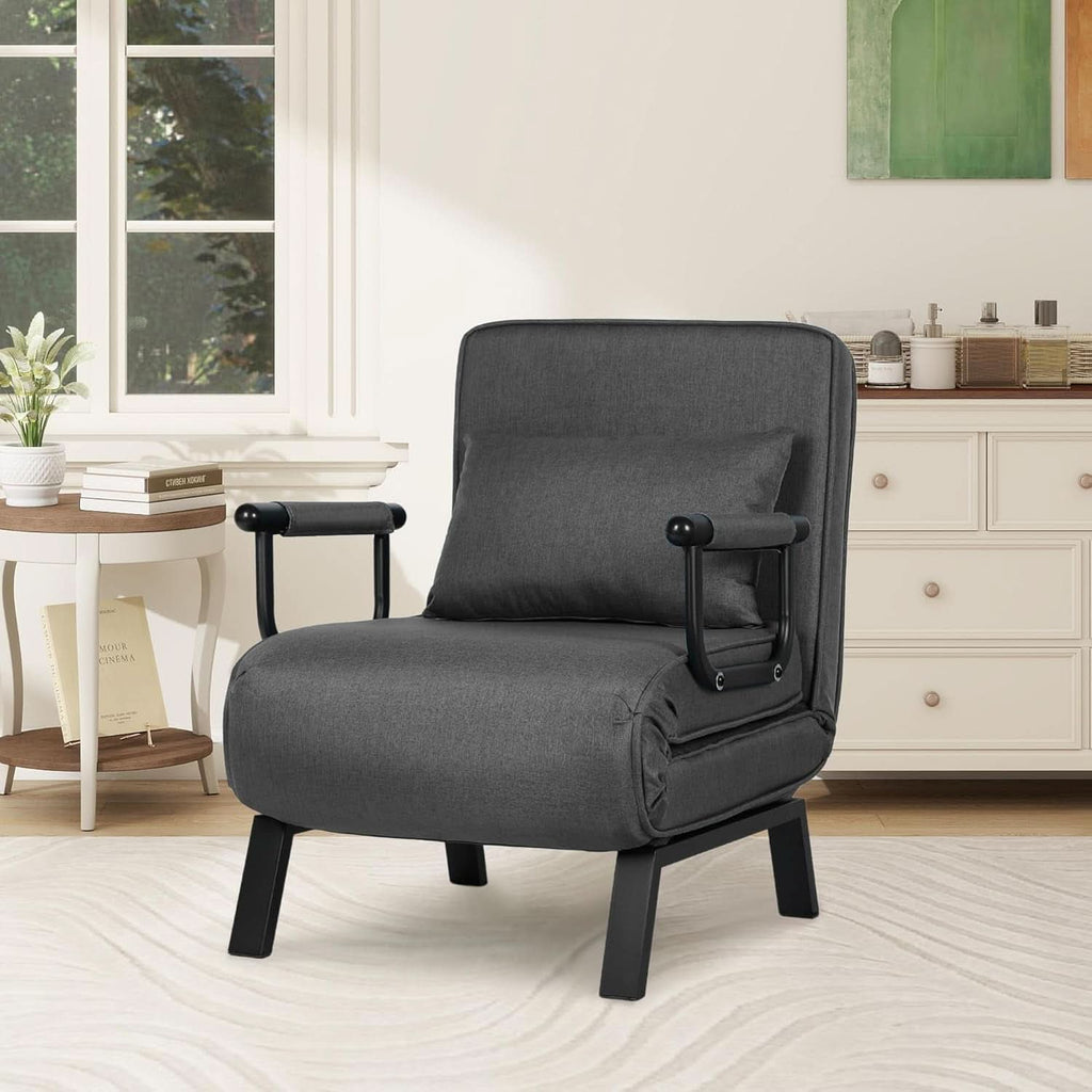 Comfy Convertible Sleep Chair Bed with Adjustable Backrest