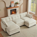Comfy Modular Sectional Sofa With Movable Ottomans