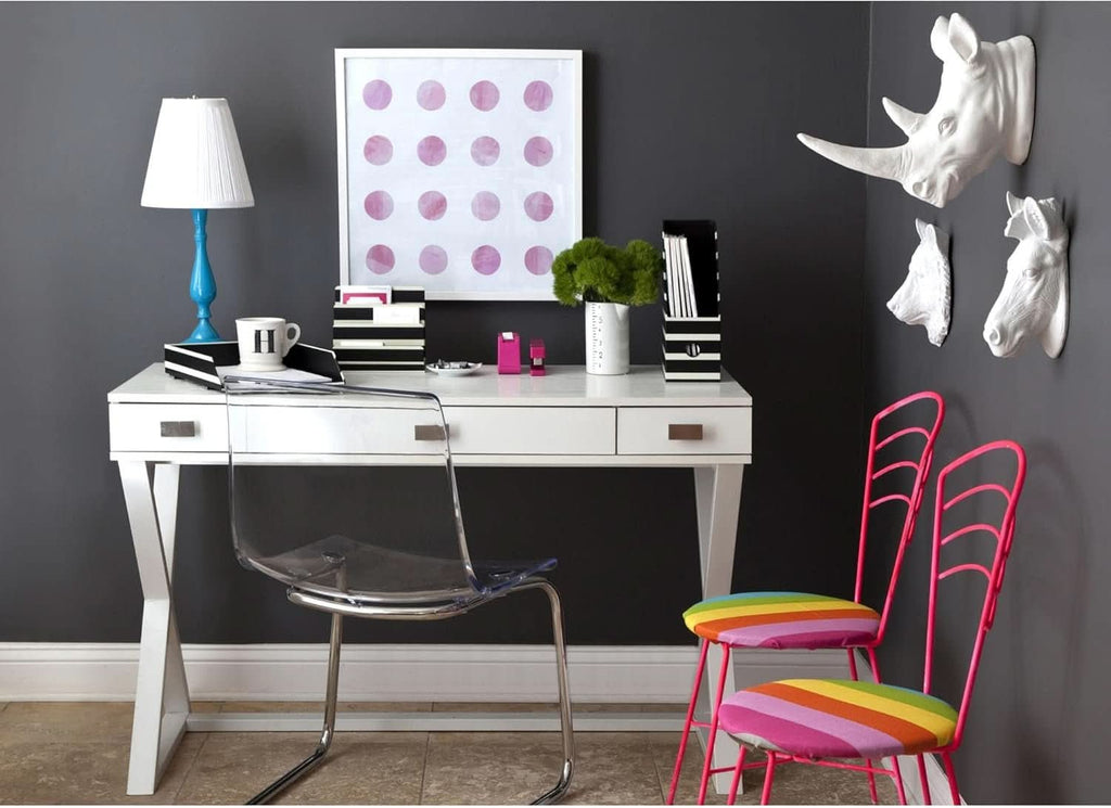 Compact White Writing Desk for Small Spaces and Creativity