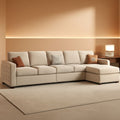 Beige U Shaped Sectional Sleeper Sofa With Storage Chaise