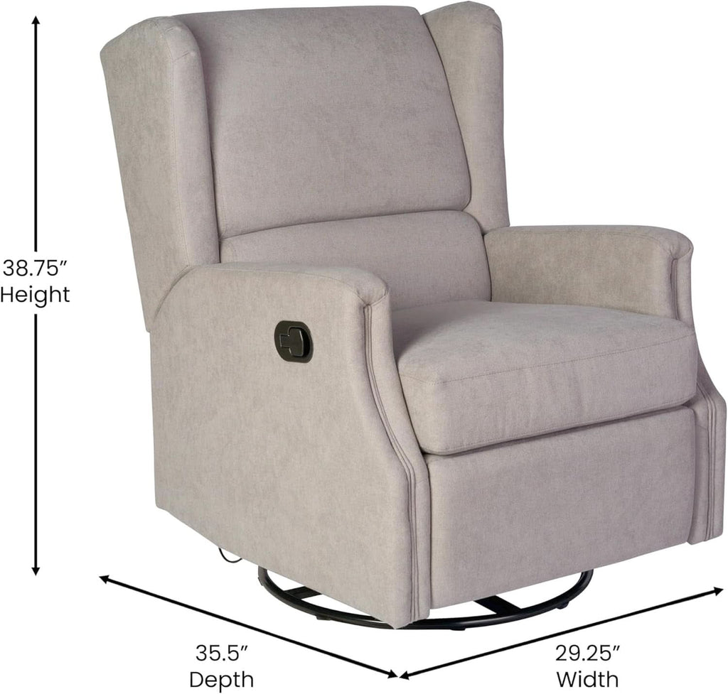 Omma Swivel Glider Rocking Recliner 360 Degree Swivel Light Gray