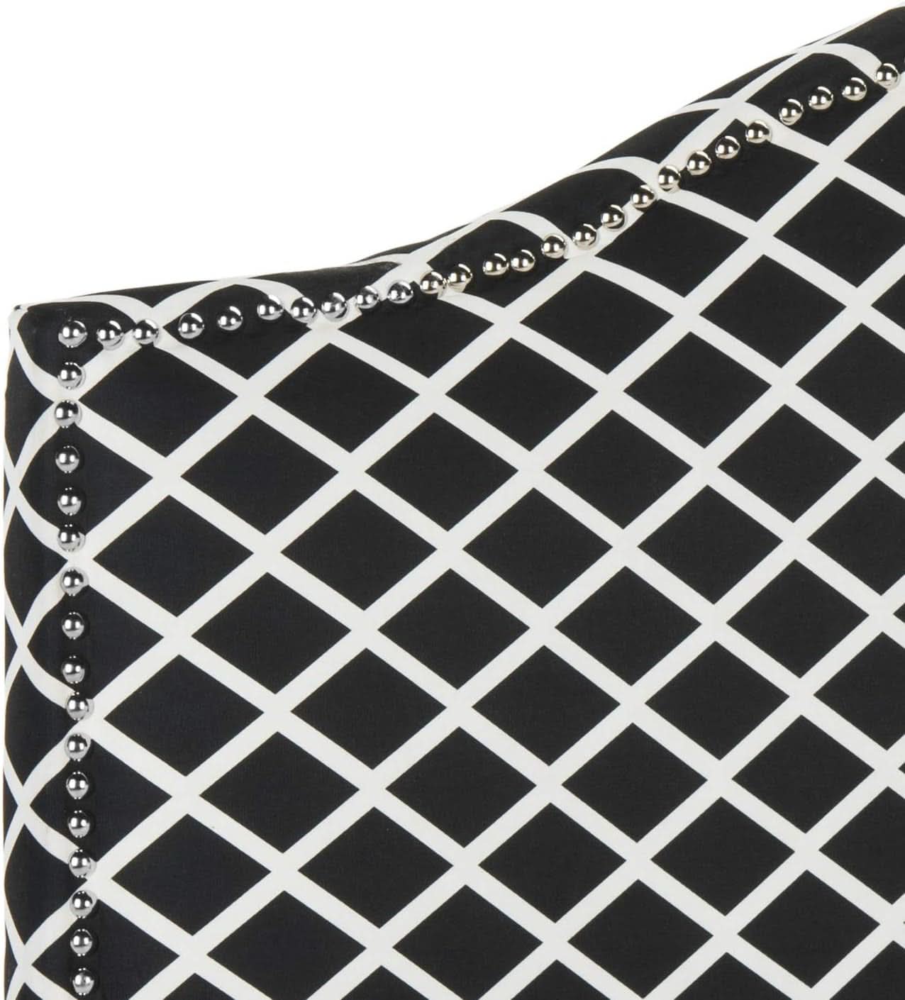 Stylish Black and White Lattice Headboard for Bedrooms