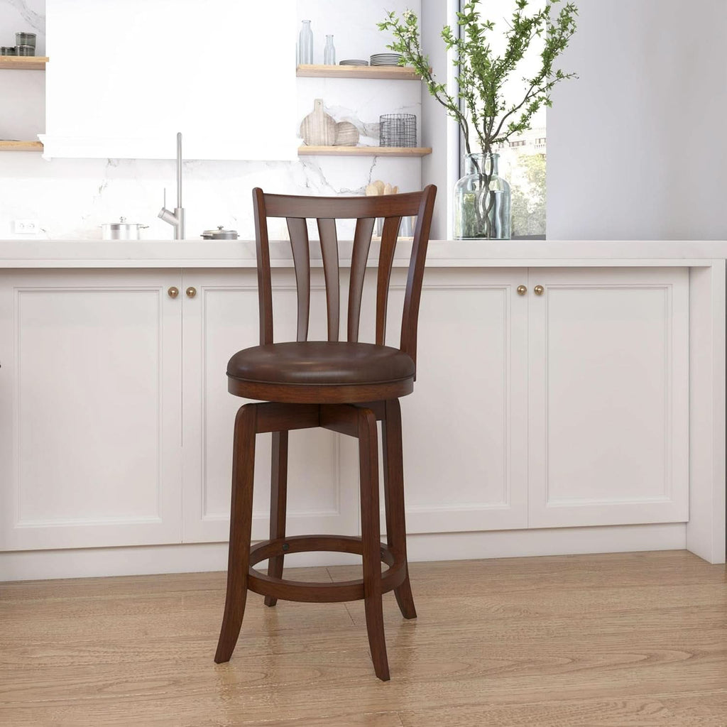 Savana Swivel Counter Stool Cherry Finish Counter Height