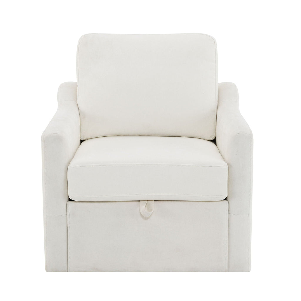 Swivel Arm Chair With USB Type-C Charging And Book Pocket