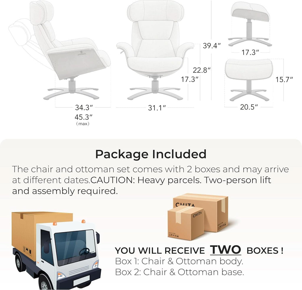 Saddle Leather Adjustable Headrest Reclining Chair