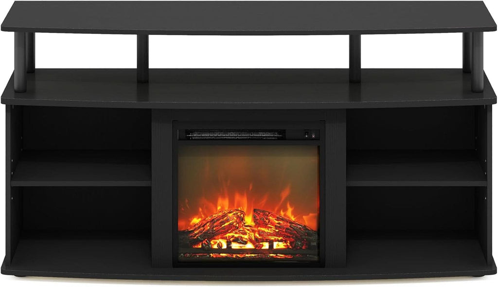 Jensen Open Shelving TV Entertainment Center With Electric Fireplace 55 Inch