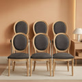 Upholstered Dining Chairs Set Of 6 Grey Fabric Oval Back
