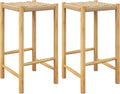 26 Inch Counter Height Wood Bar Stools Set of Two