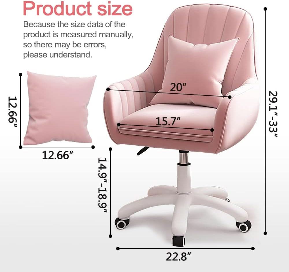 Velvet Home Office Chair With Tufted Mid Back And Height Adjustment