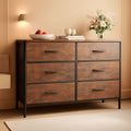 Rustic Brown 6 Drawer Dresser TV Stand For Bedroom