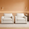 47 Inch Wide Ivory Upholstered Contemporary Armchair