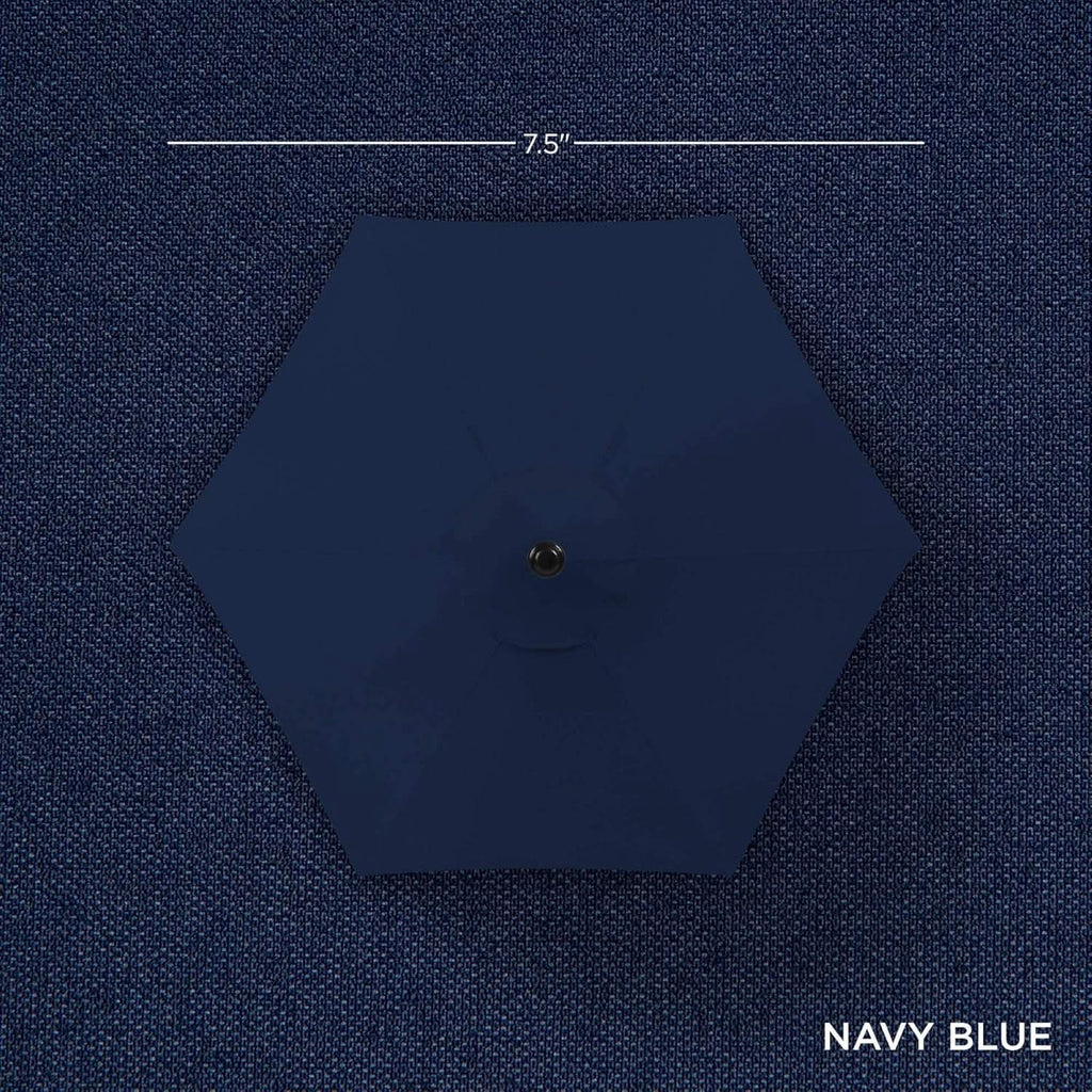 7.5ft Navy Patio Umbrella Tilt Crank Steel Pole Outdoor