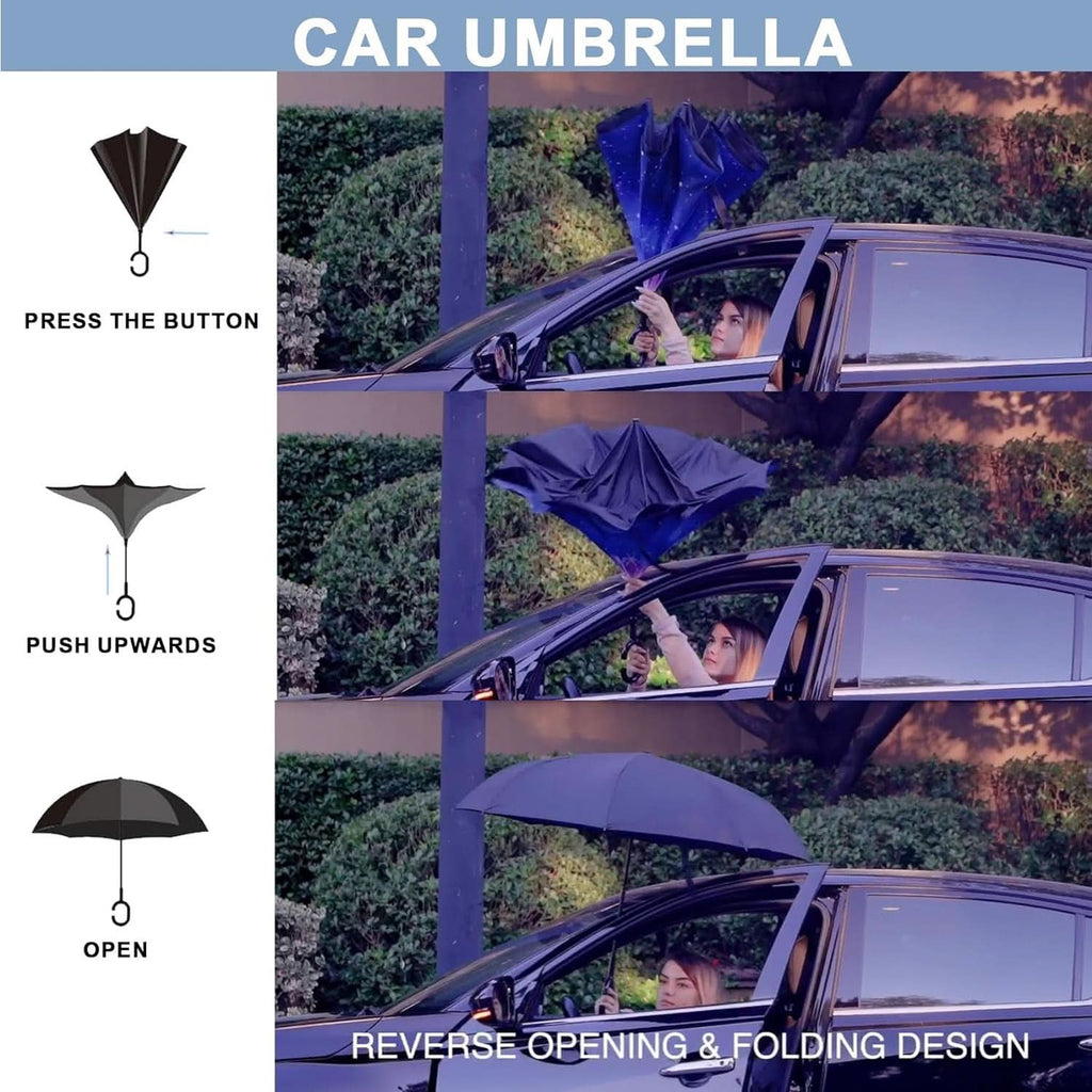 49 To 56 Inch Inverted Umbrella With C Shape Handle