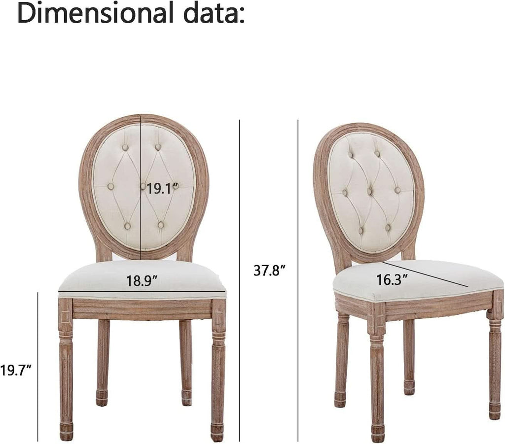 French Country Dining Chairs Oak Finish Button Back