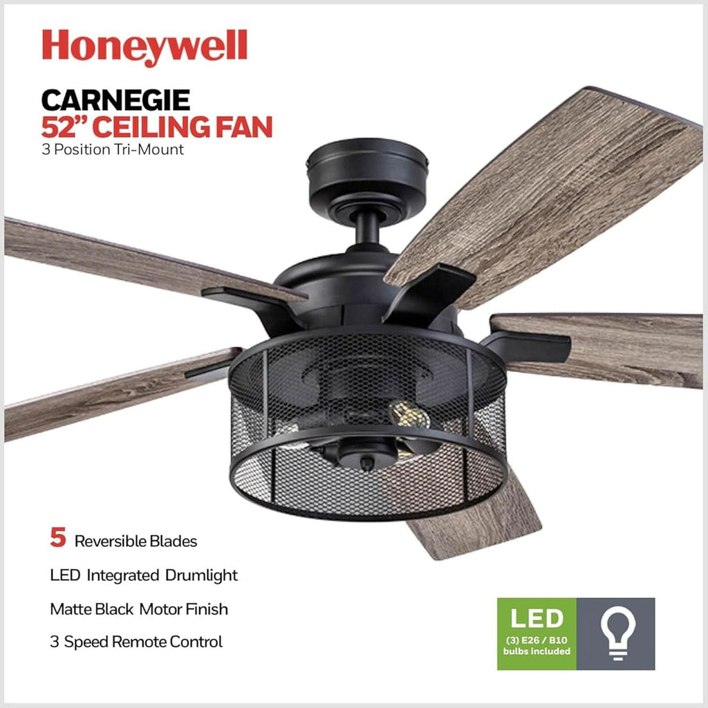 IndustrialStrength 52 Inch Ceiling Fan With LED Light