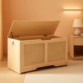 FortyThreeInch RattanLike StorageChest Bench With Safety Hinge