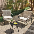 Modern 3-Piece Outdoor Bistro Set with Wide Chairs