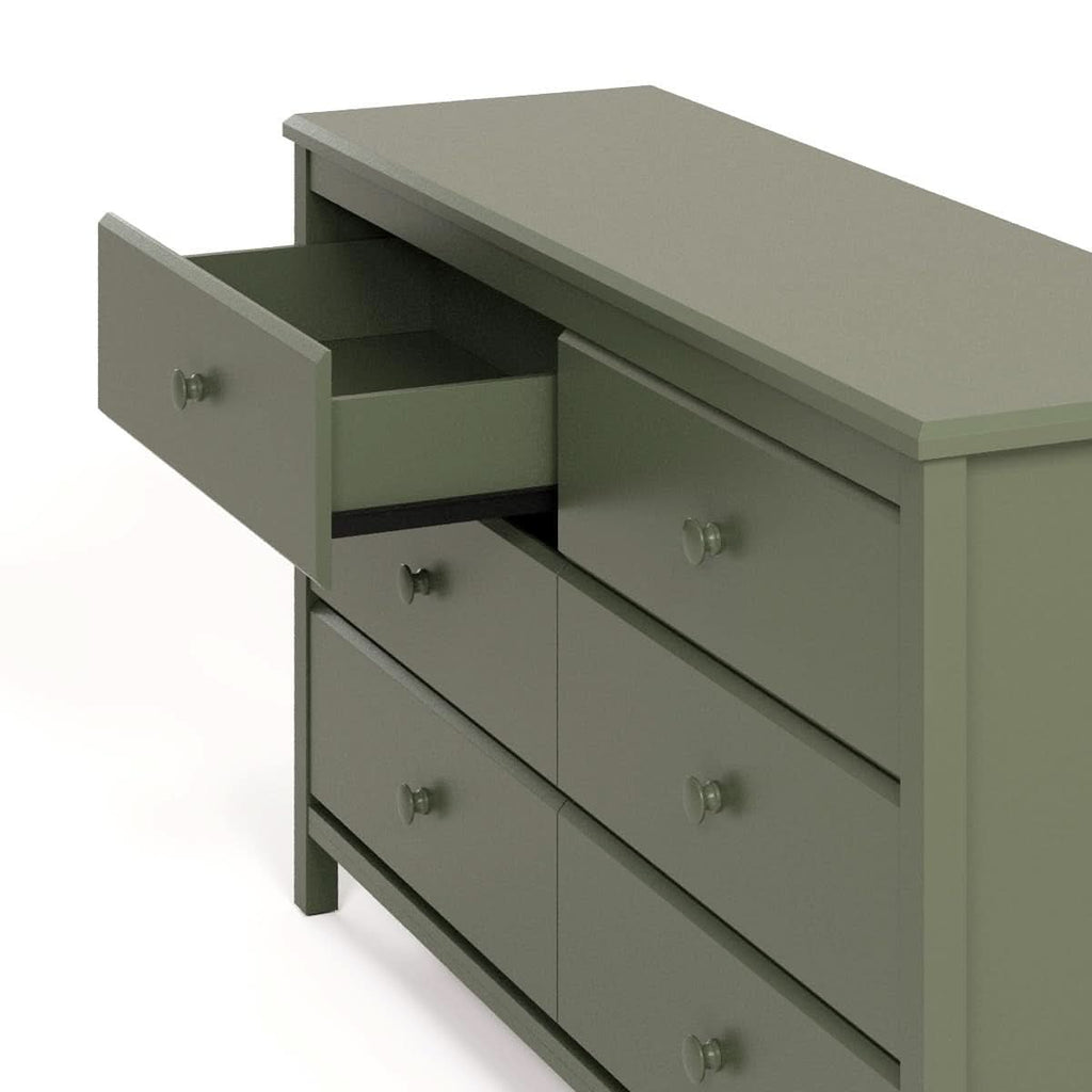 Olive Six Drawer Dresser Greenguard Gold Certified Nursery