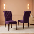 Purple Tufted Dining Chairs Set Of 2 For Dining Room