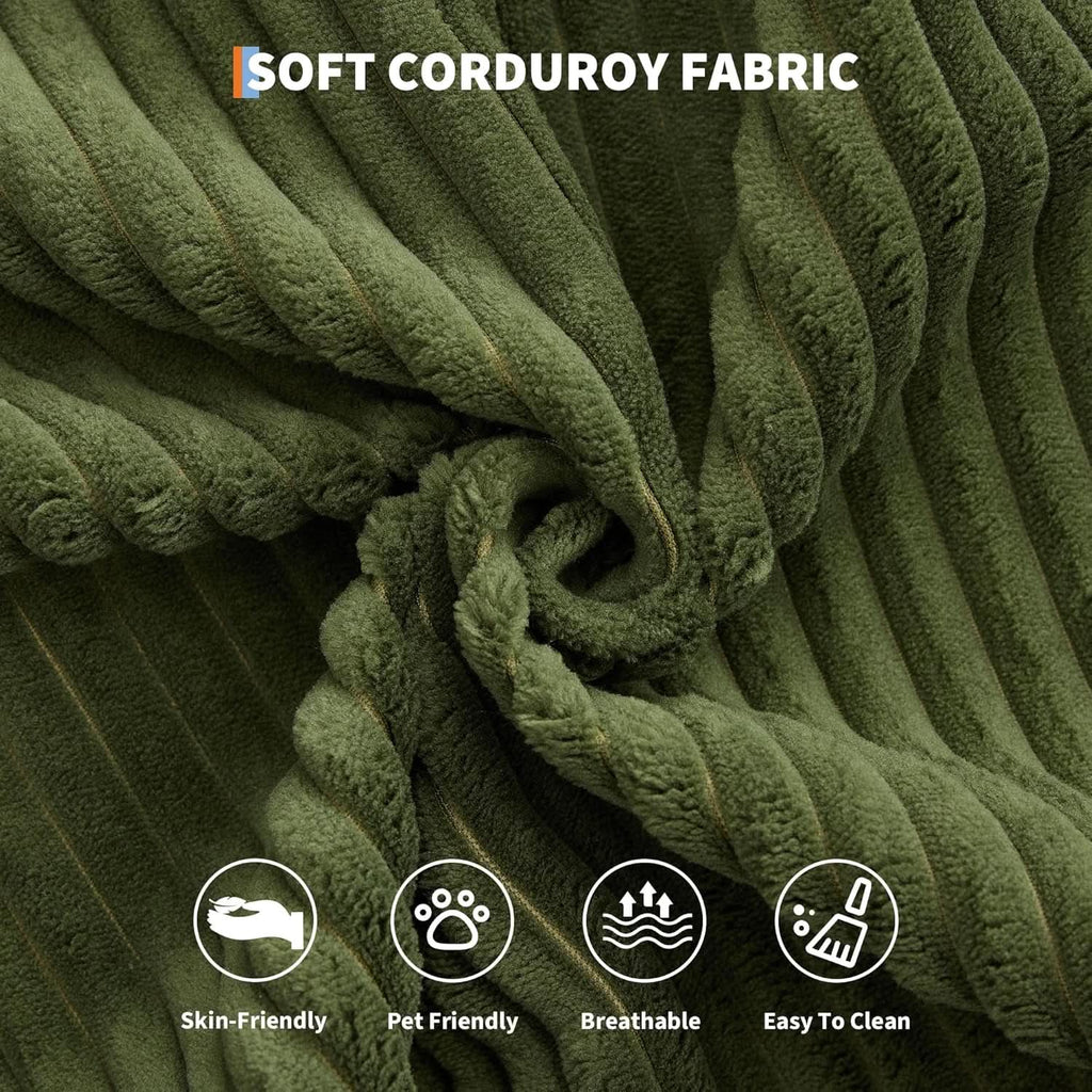 Corduroy Green 79 Inches Inter changeable Plus Sofa Bed