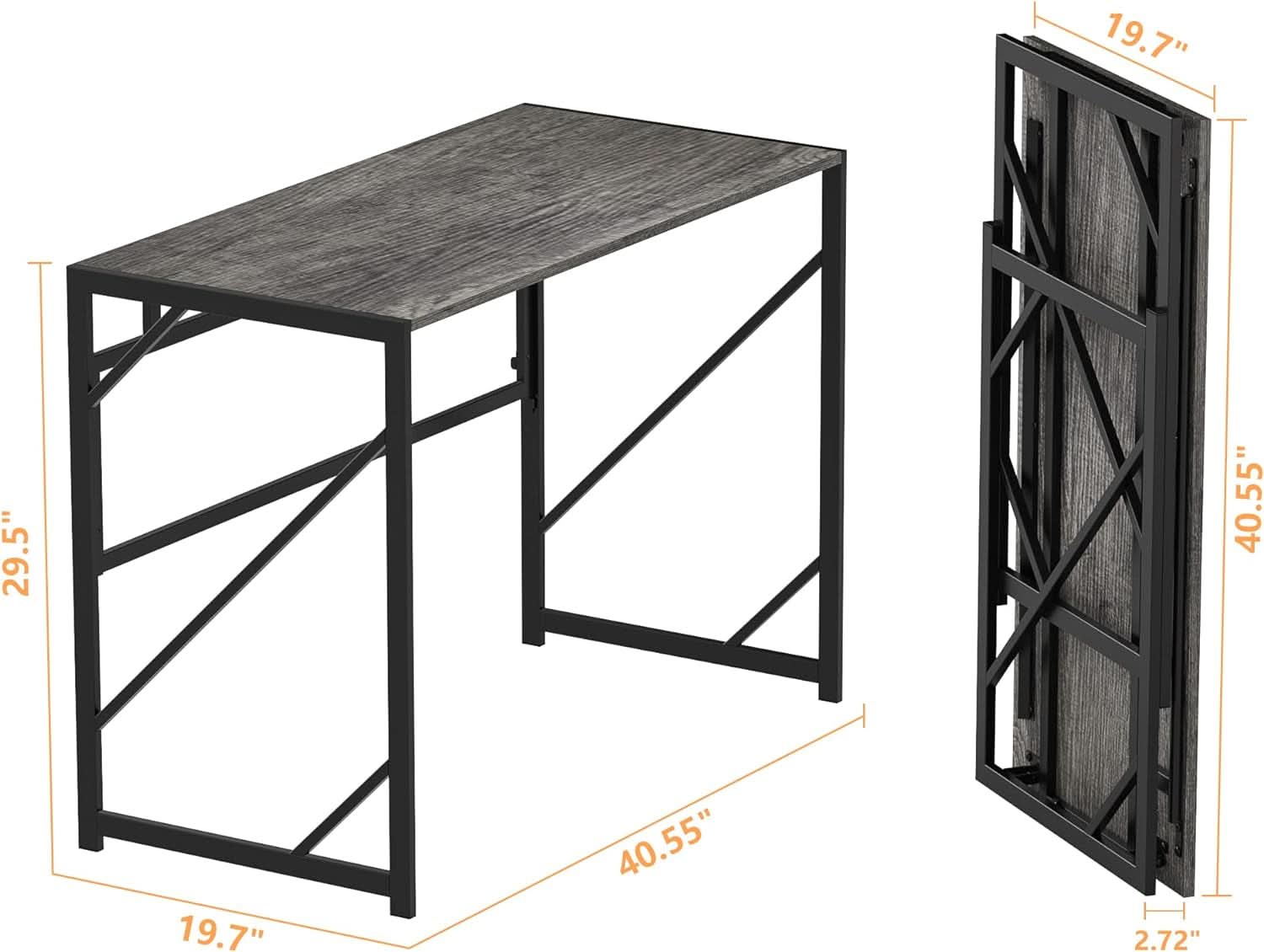 Folding Desk Compact No Assembly For Small Home Office