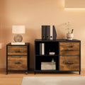 Black Rolling File Cabinet With 2 Drawers And Lock