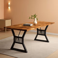 70.8 Inch Farmhouse Dining Table With Heavy Duty Metal Legs