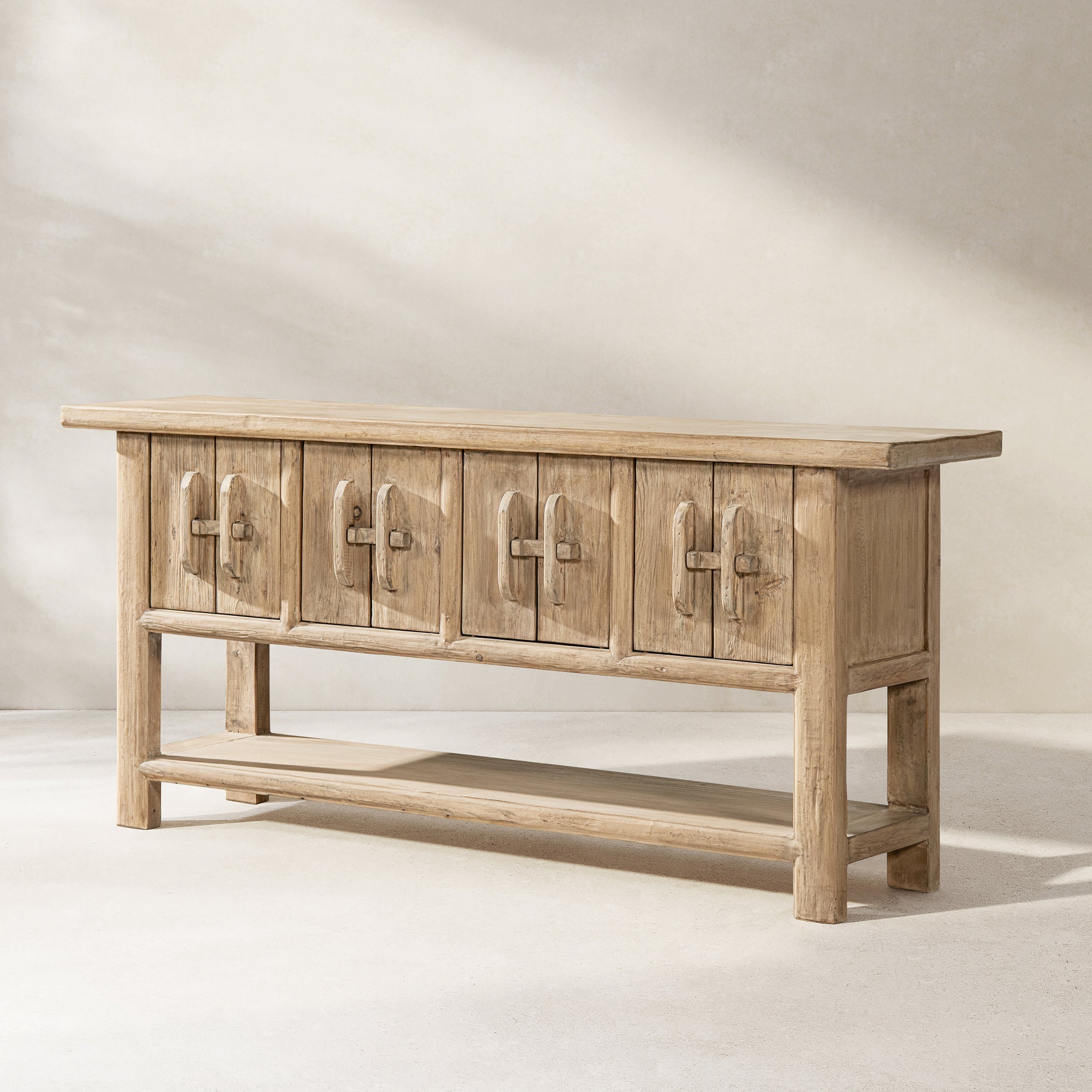 Rowan 60' Solid Reclaimed Pine Sideboard with Lower Shelf Heritage Light Natural Brown