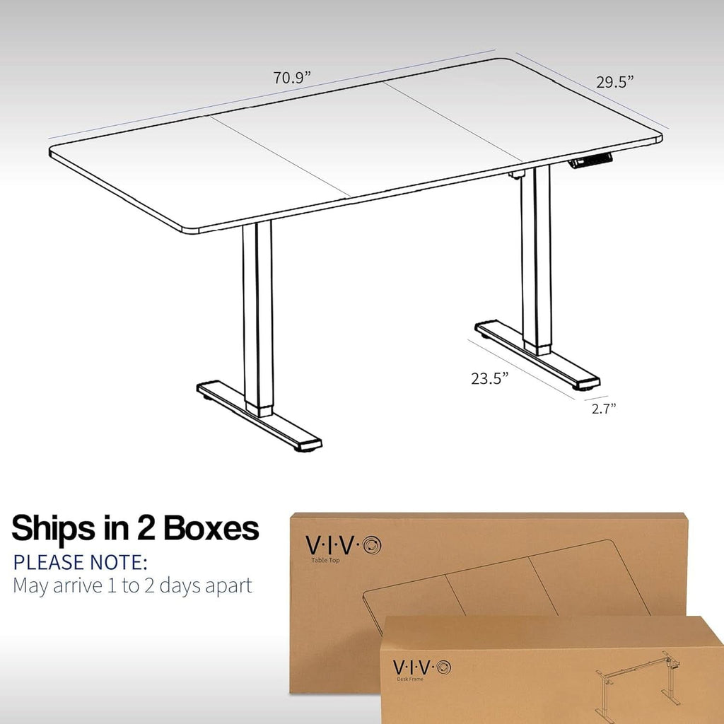 Electric Standing Desk 71x30 Memory Height Adjustment
