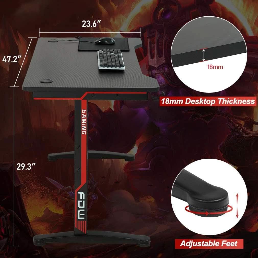 Extra Large Ergonomic Gaming Desk with Cup Holder