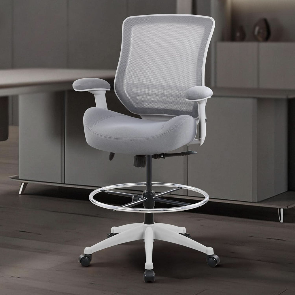 Ergonomic Drafting Chair 400Lb Capacity With Adjustable Foot Ring