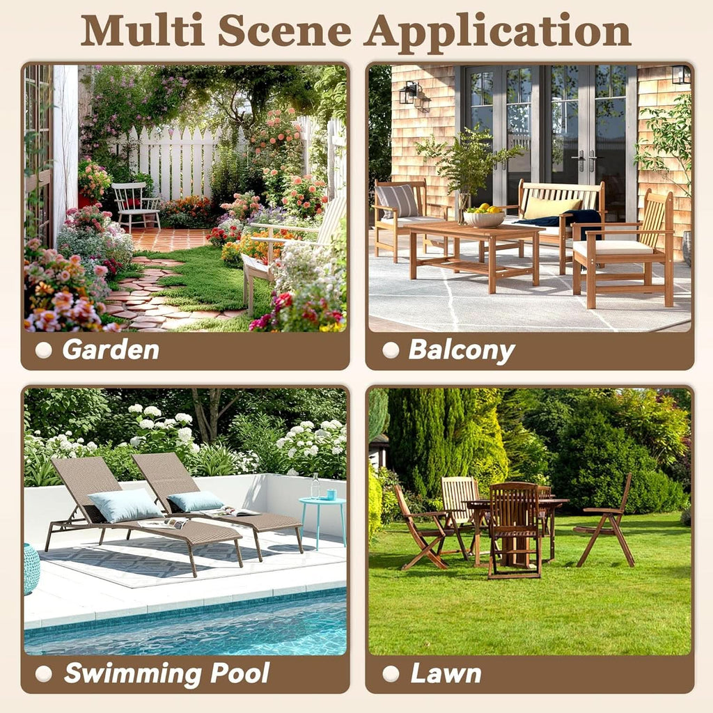 Wooden Outdoor Furniture Set with Comfortable Wicker Chairs