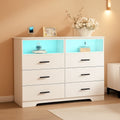 Tall White Six Drawer Dresser With Built In Power Outlets
