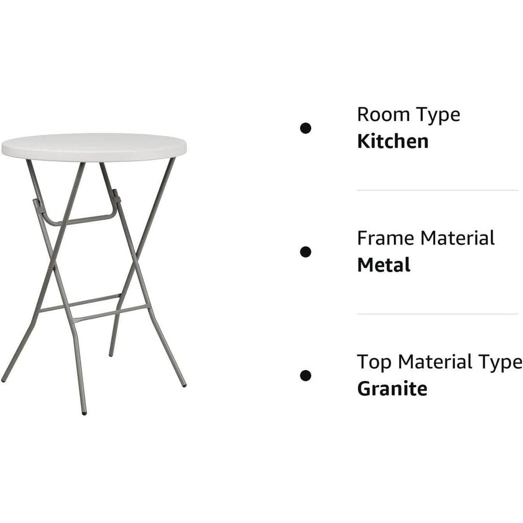 Round Folding Bar Table White 43 Inch Height Plastic