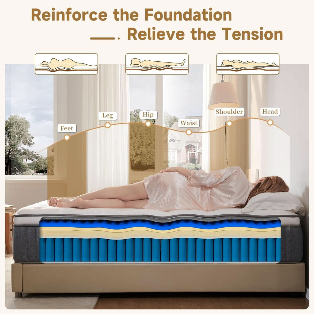 Highly Breathable Full Size Memory Foam Mattress 12Inches
