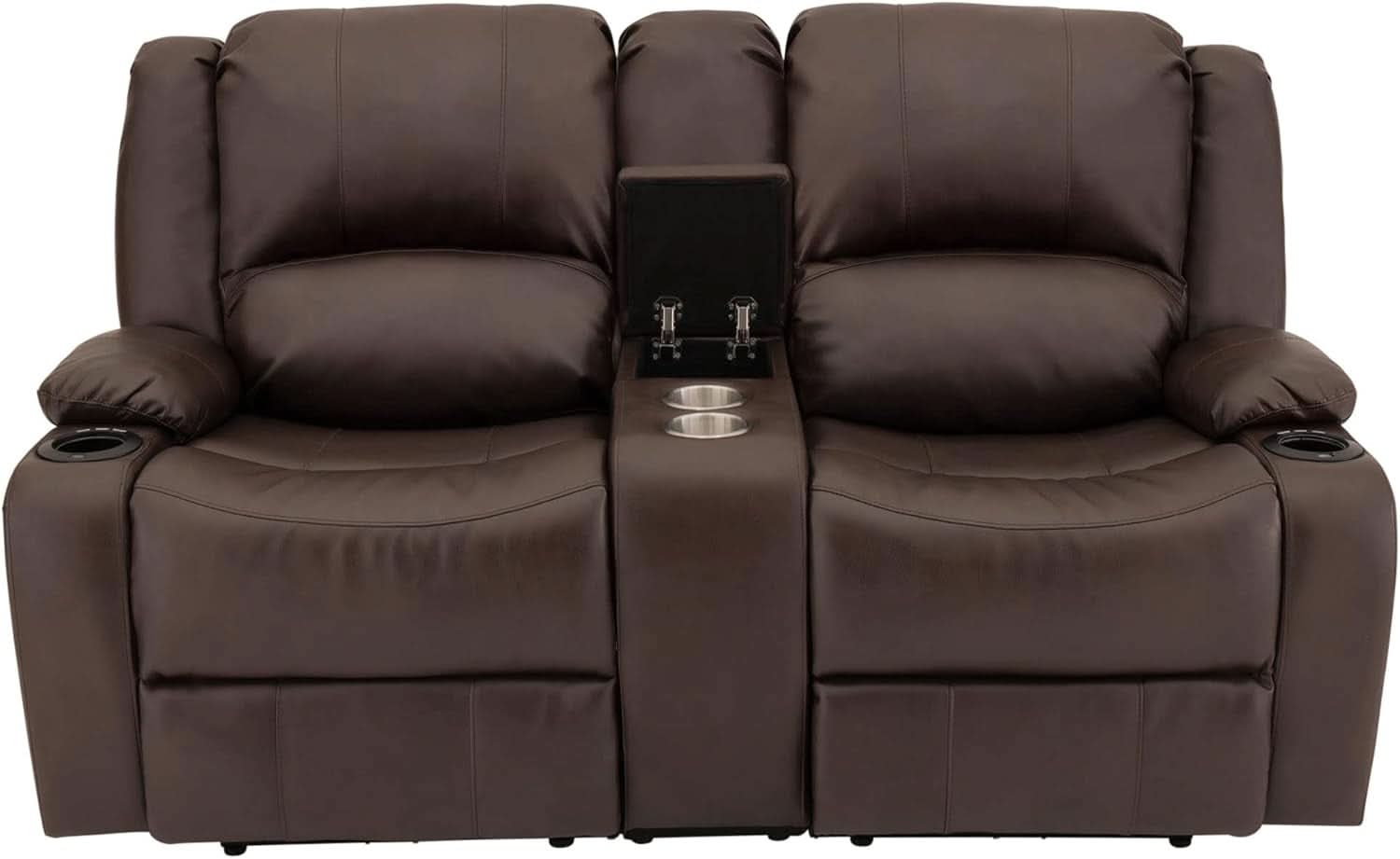 Powered Wall Hugger RV Recliner Sofa Loveseat 67In Chestnut