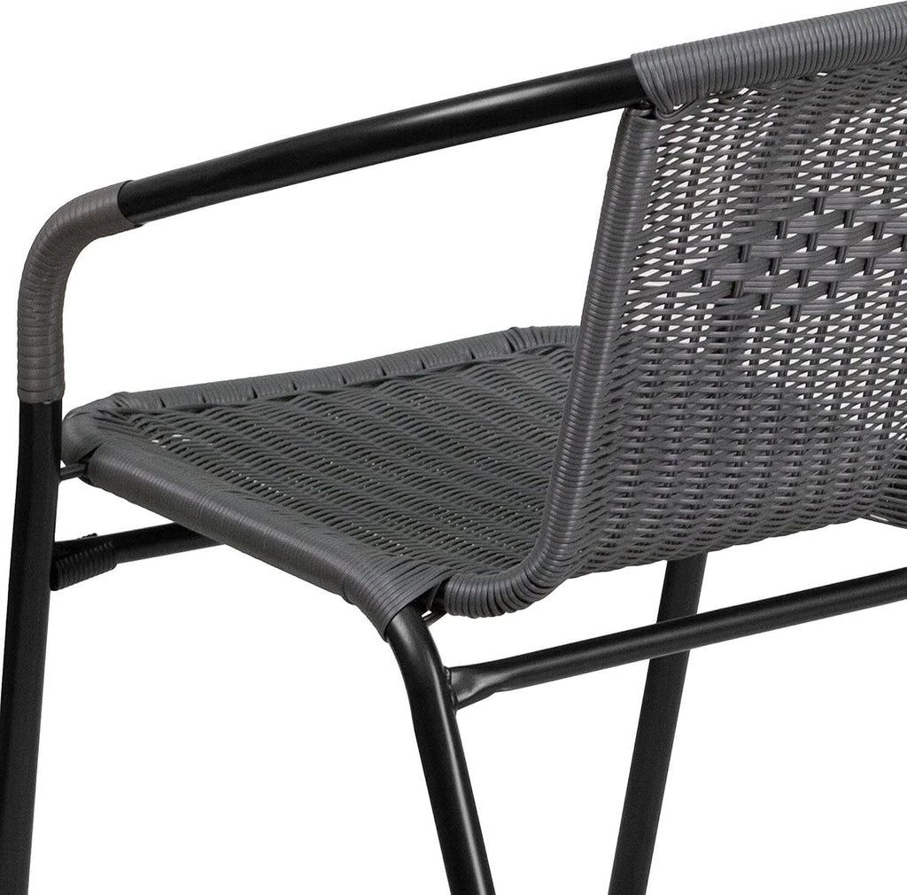 Modern Stackable Rattan Dining Chairs Set for Outdoor