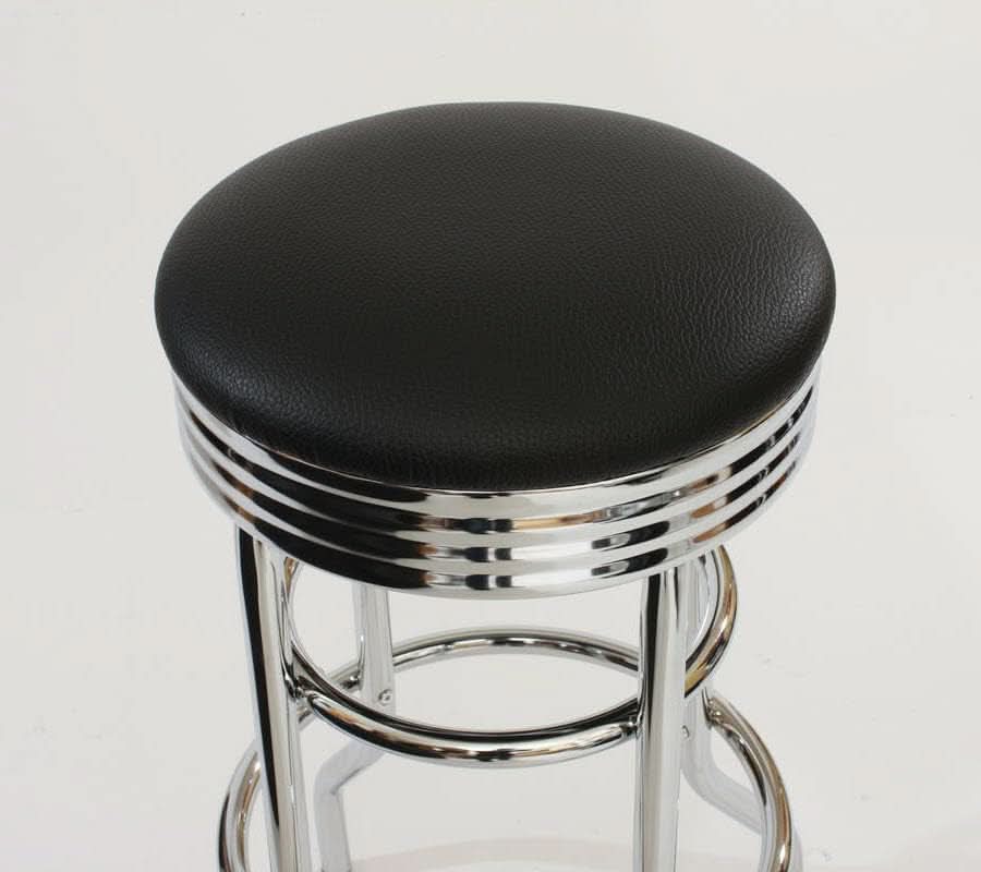 Heavy Duty Backless Swivel Bar Stools with Faux Leather