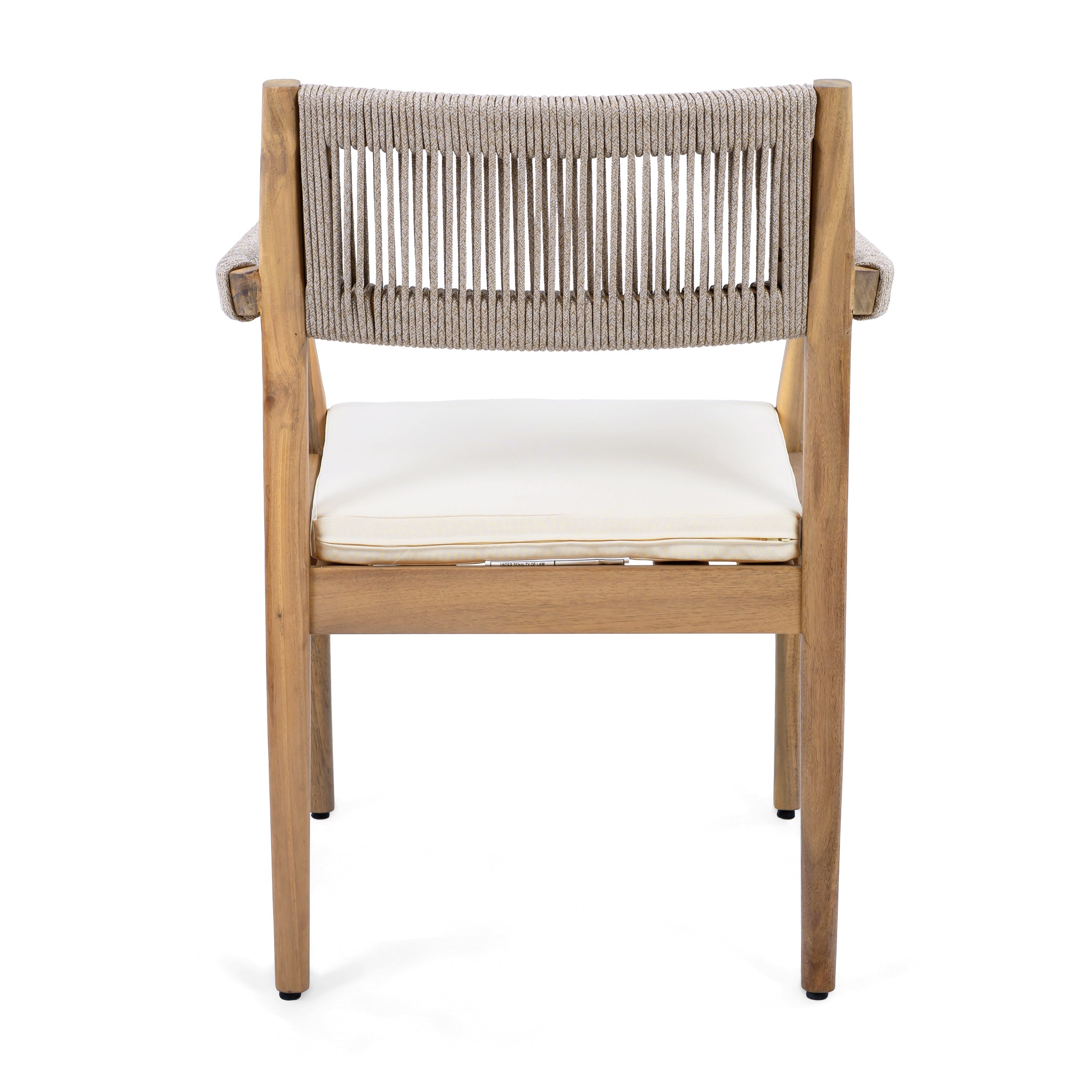 Patio Set Outdoor Acacia Wood Furniture Sets - Braided Dining Chairs and Patio Dining Table