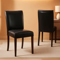 Parsons Dining Chair Black Faux Leather Modern Style