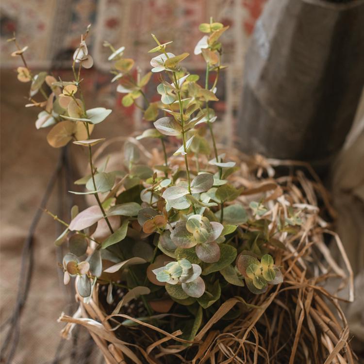 Faux Leaf Autumn Eucalyptus Artificial Stem