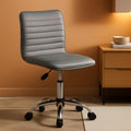 Grey PU Leather Armless Office Chair Height Adjustment