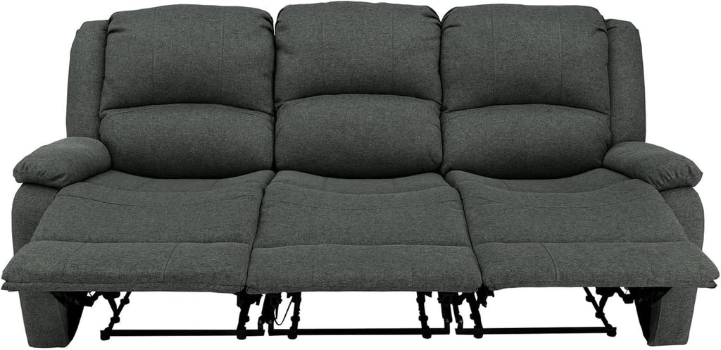 80-Inch RV Triple Recliner Sofa With Convertible Console