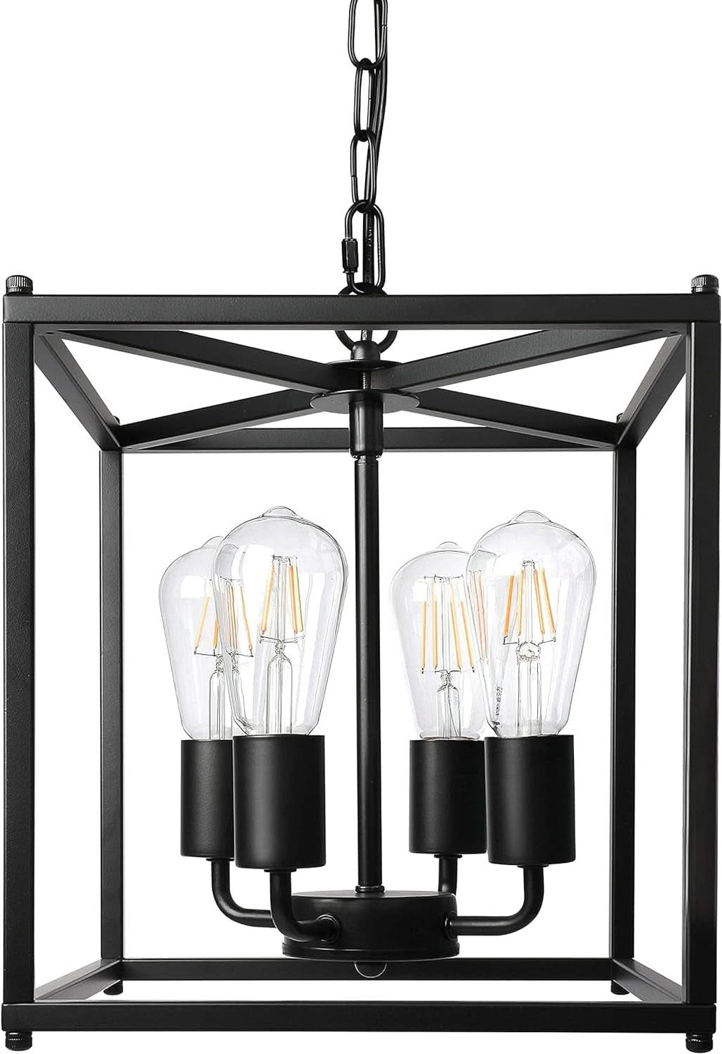 Black Farmhouse 4 Light Chandelier Pendant Light Adjustable