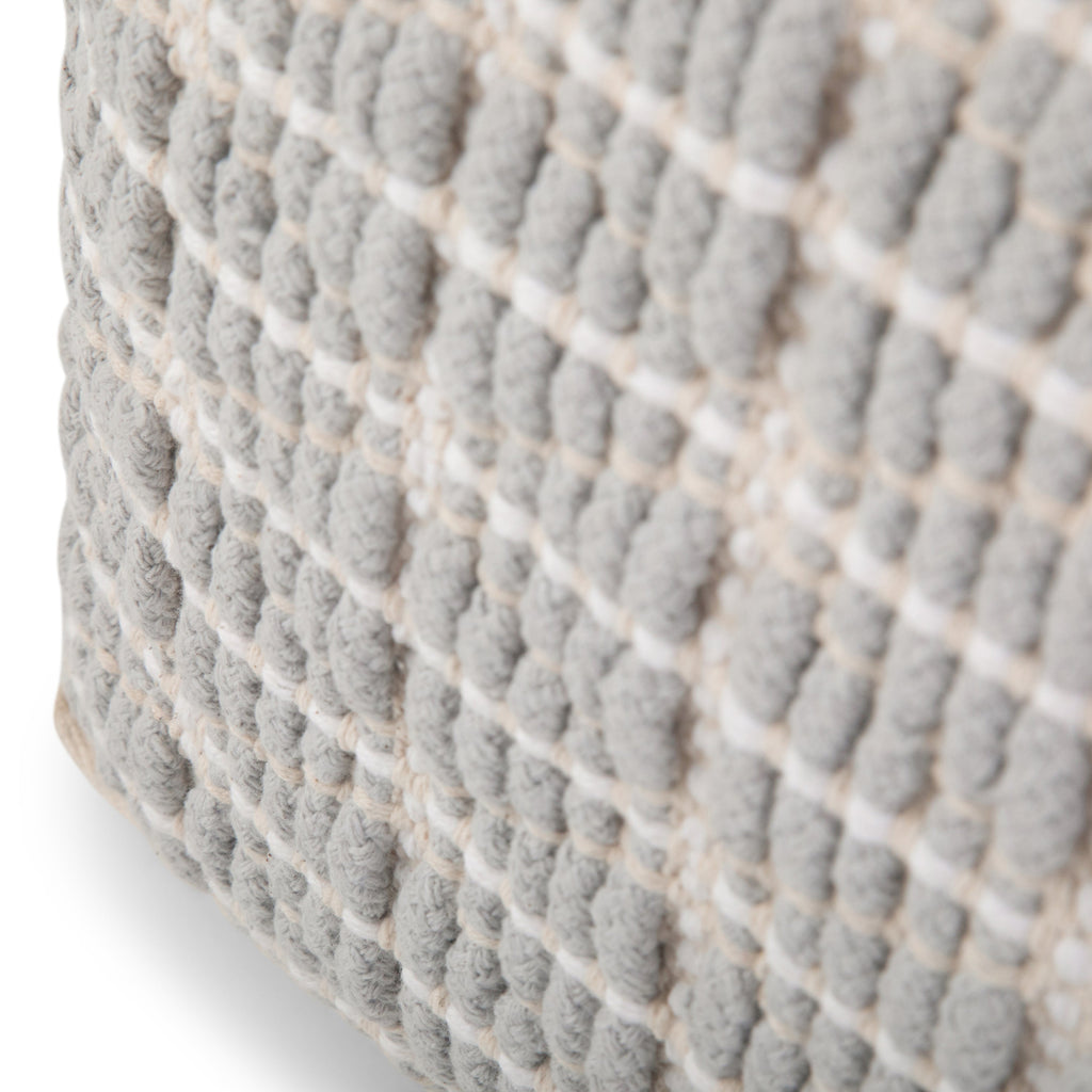 Noreen Square Pouf Light Blue White