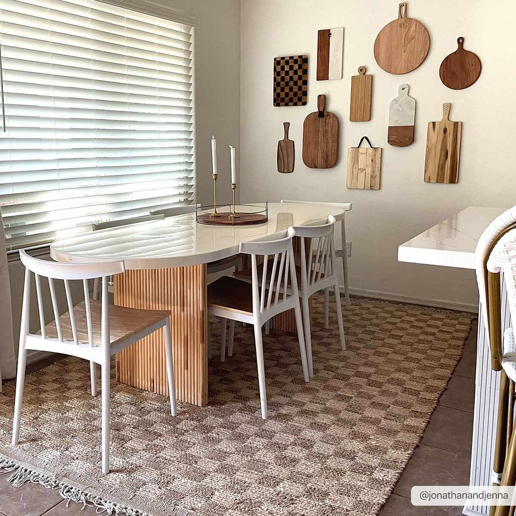 Ionut Checkered Jute Area Rug